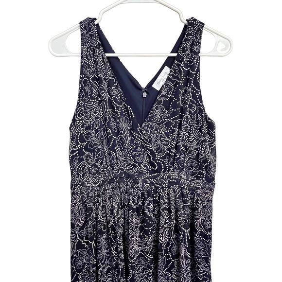 Motherhood Maternity Navy Blue Chiffon Maxi Dress V Neck Size Medium - Picture 10 of 11